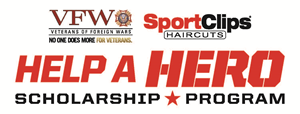 VFW and Sport Clips Help a Hero scholarship logo