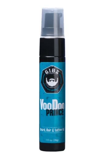 Voodoo Prince Gibs Beard Oil spray bottle