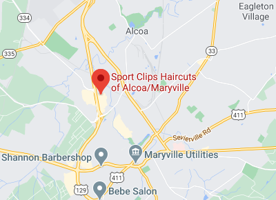 Map to Sport Clips of Alcoa Tennessee