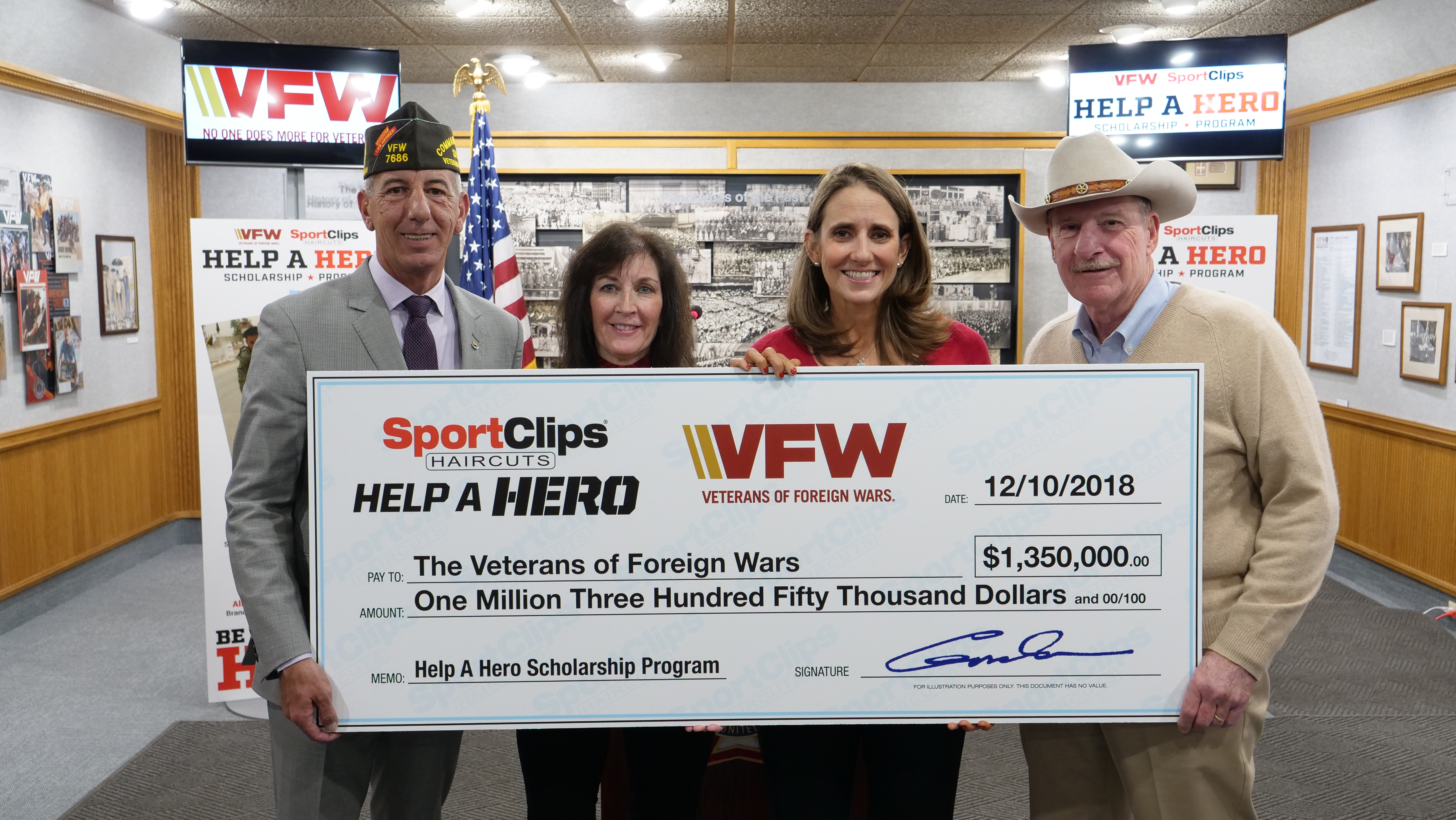 Sport Clips and the VFW raise $1.35 million for Help a Hero scholarships