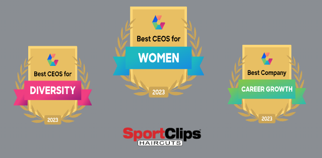 Sport Clips Scores Top Rankings from Comparably: Best CEO for Women, Best CEO for Diversity, and Best Company for Career Growth