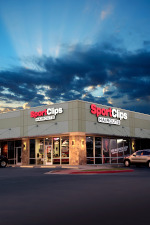 Sport Clips storefront at night